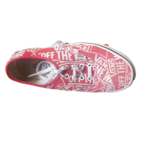 Red "Off The Wall" Print Vans Size 7.5 Womans